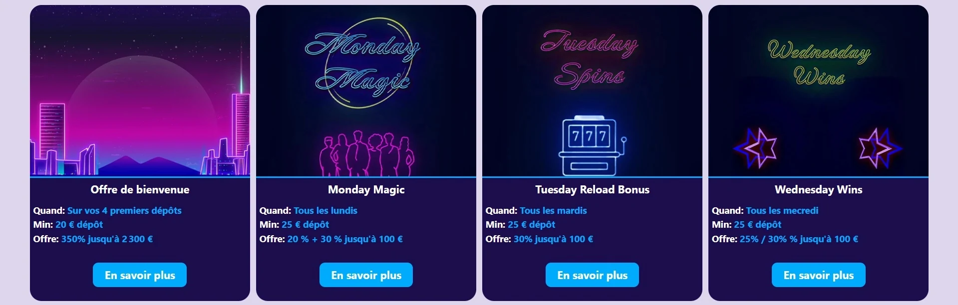 Bonus réguliers de RA Casino